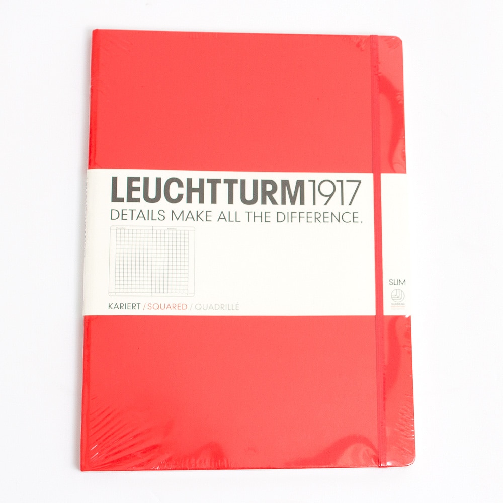 Leuchtturm, Master, Slim, A4, Squared, Red